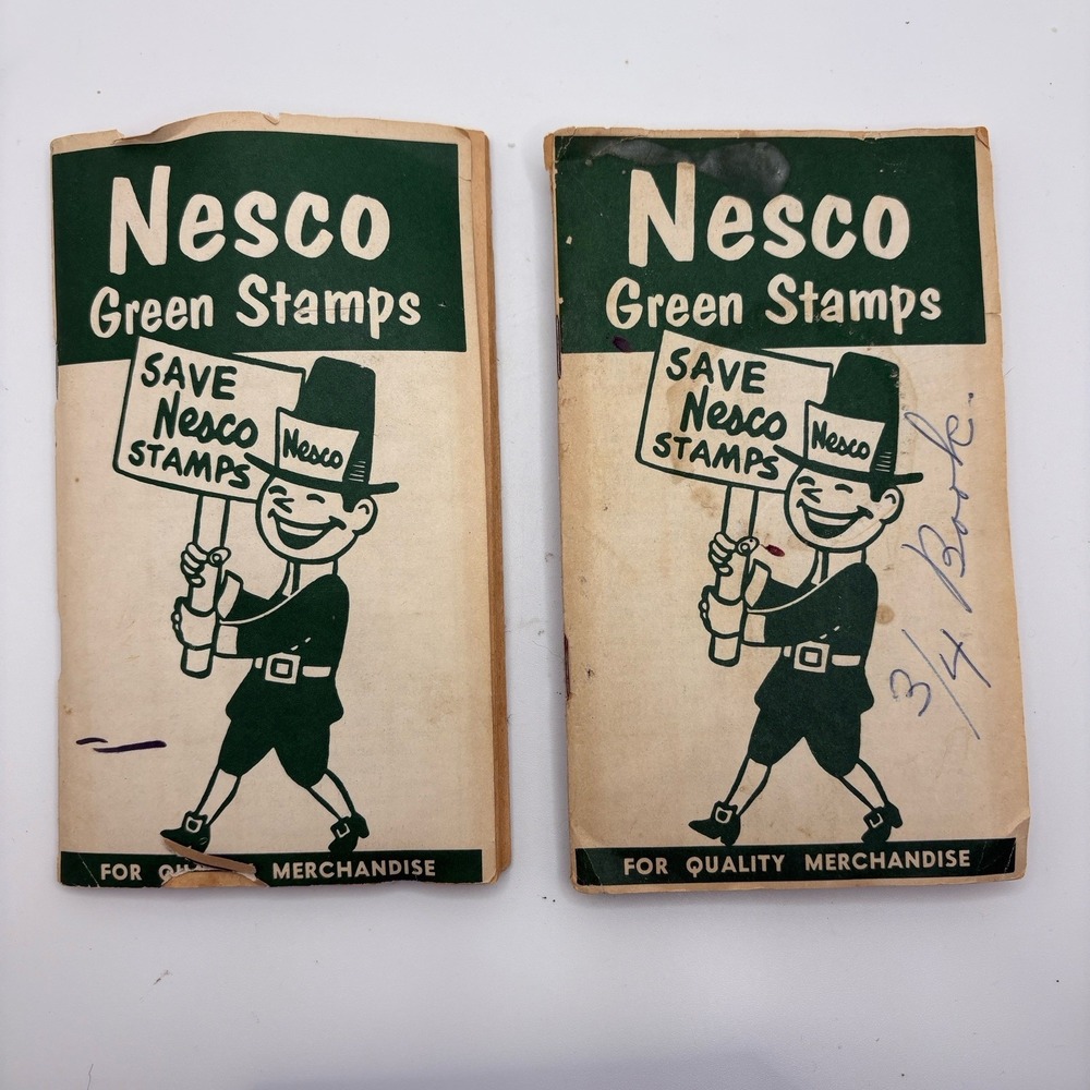 Lot Nesco Green Stamp Booklets New England‎ Trading Stamps Vintage Pilgrim